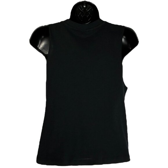 SPIRITUAL GANGSTER Peace Crop Muscle Tank Top M Black Gold Graphic Cotton Blend - Picture 7 of 11